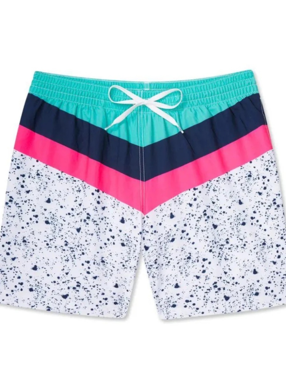 chubbies Neon Lights 5.5" Swim Shorts — White, Teal, Navy & Pink